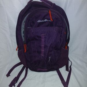 Eddie Bauer Purple Backpack with Orange Accents
